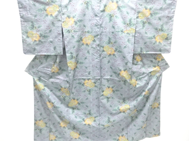 枝花模様織り出し本場泥大島紬着物